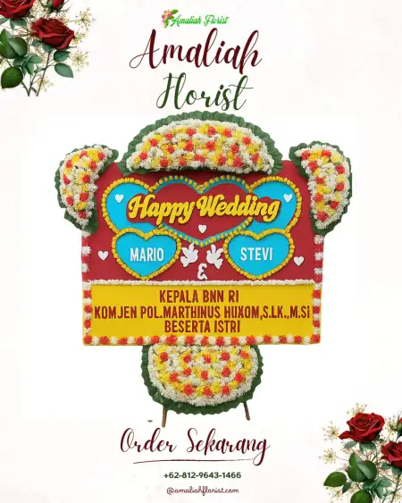 Papan Bunga Pernikahan Air Manis